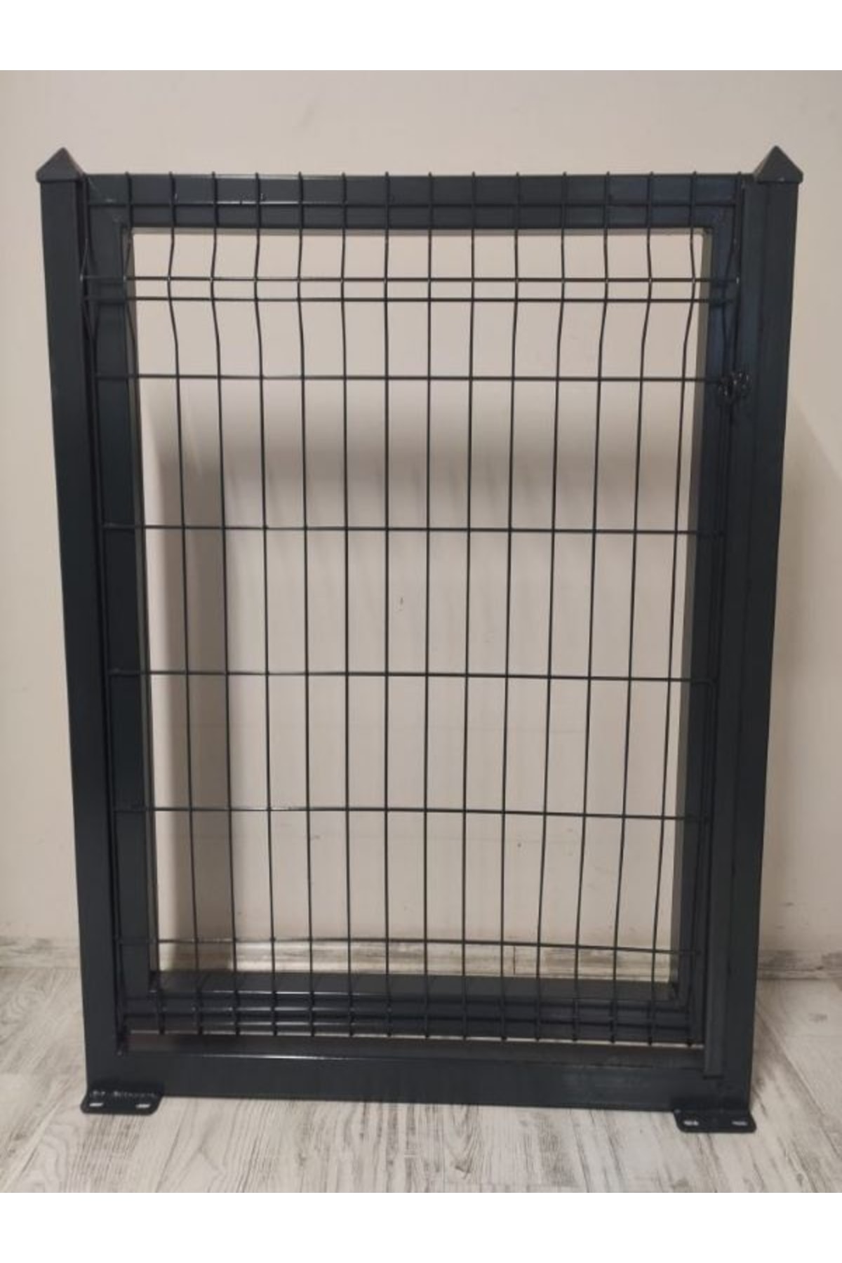 Boz-Tel Antrasit Renkli Panel Çit Kapısı 100cm Statik Fırın Boyalı